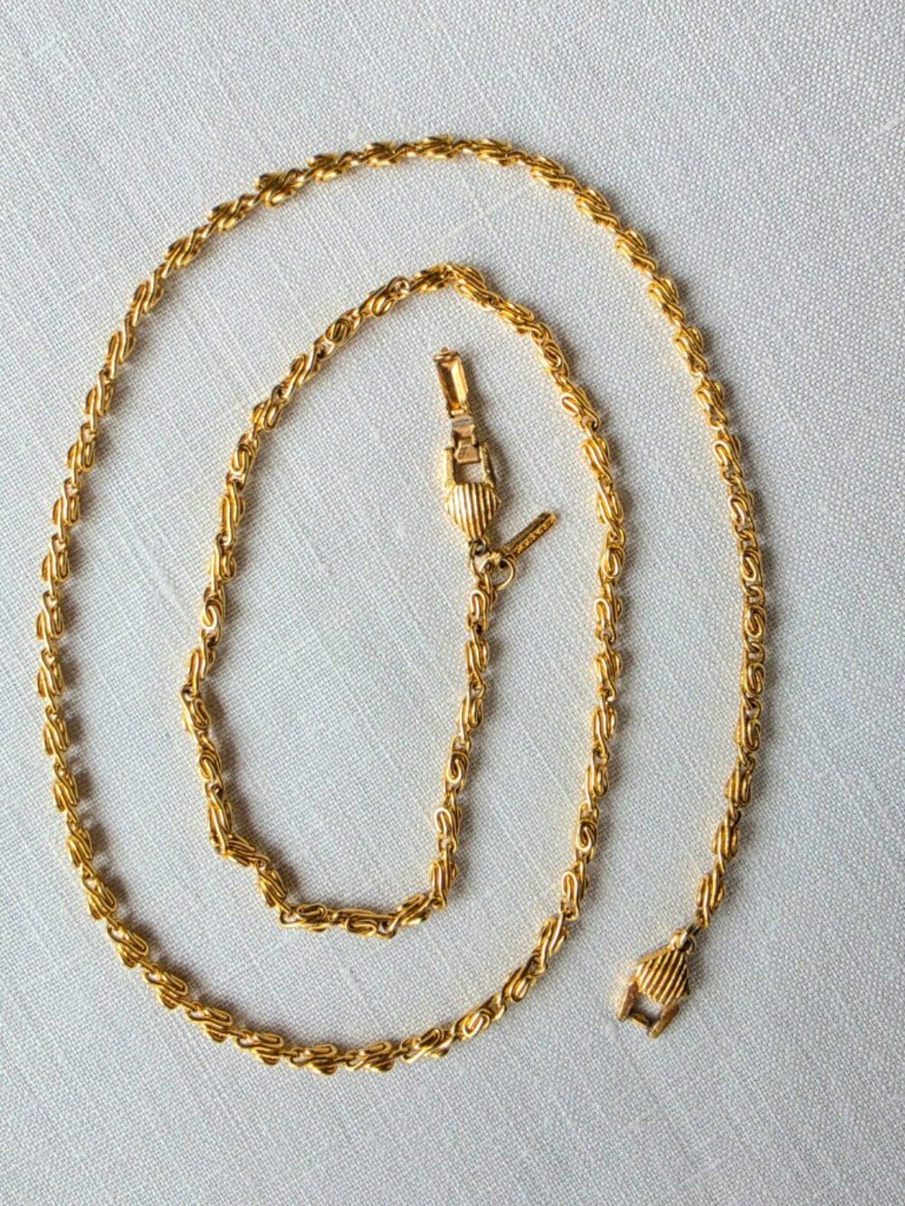 Vintage Signed D'Orlan Gold Plated Chain Necklace 25"